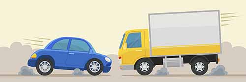 Truck and car collision. A Garden City truck accident lawyer at Cellino Law will fight to get you the maximum compensation. 