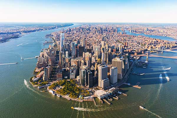 aerial view of Manhattan