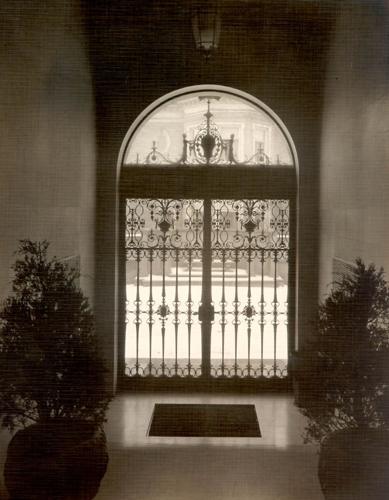 Main Entrance To The Mansion Looking Out
