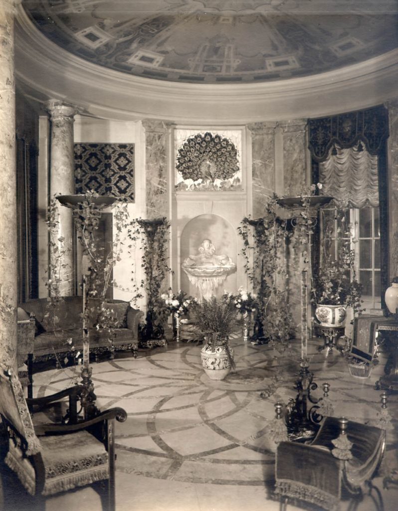 Tiffany Peacock and Fountain In the Rotunda