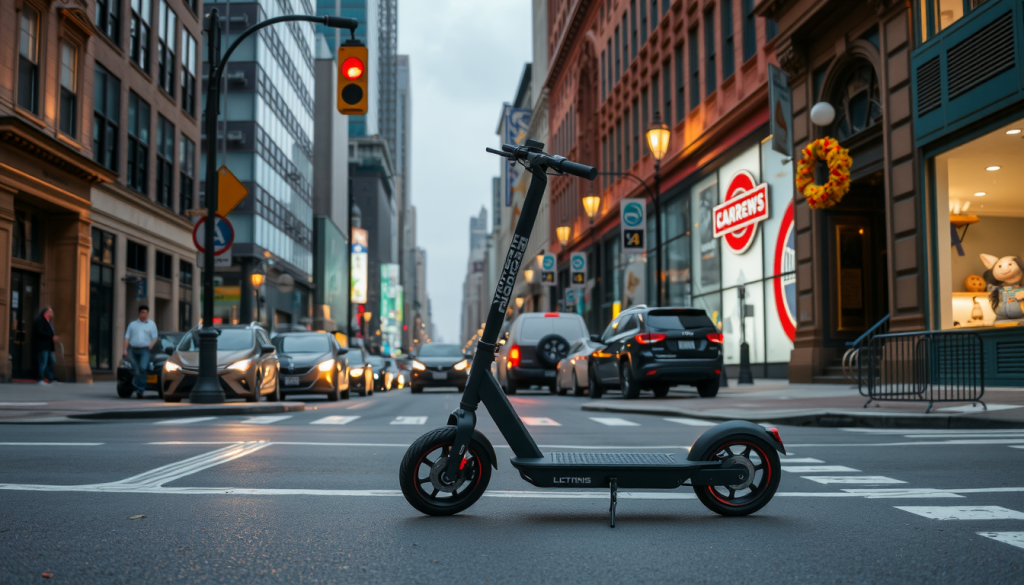 electric scooter on the streets of Brooklyn