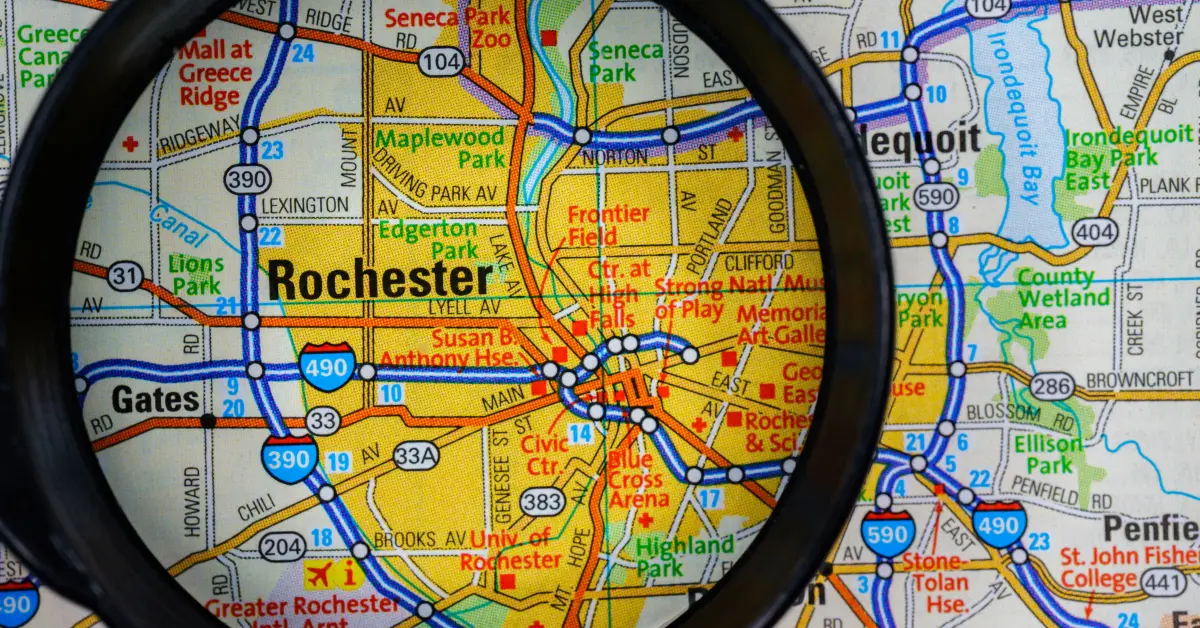 Map of Rochester NY