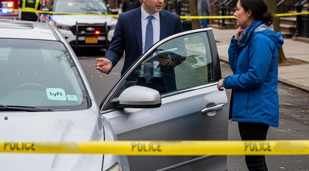 A Lyft accident scene in Brooklyn, NY
