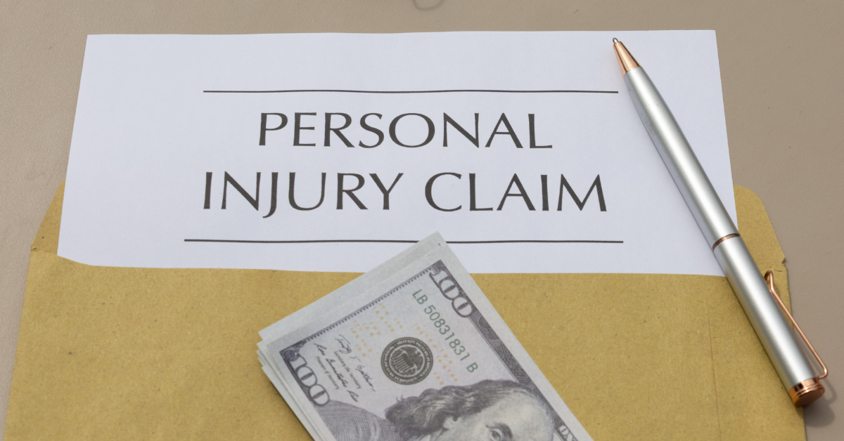 Personal injury settlement in yellow envelope