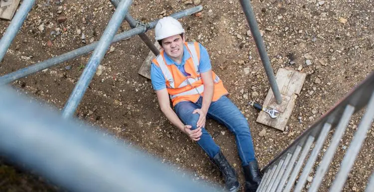A construction worker injured by a fall in New York.