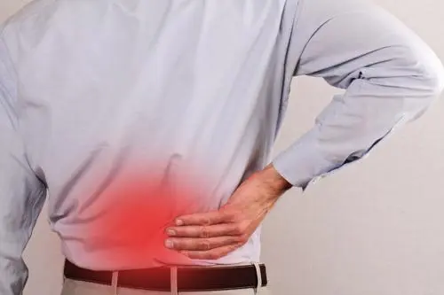 A man with a lower back injury after a slip and fall accident.
