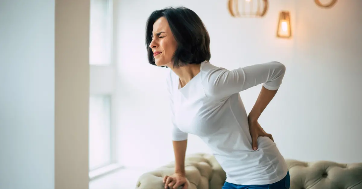 Woman suffers back pain