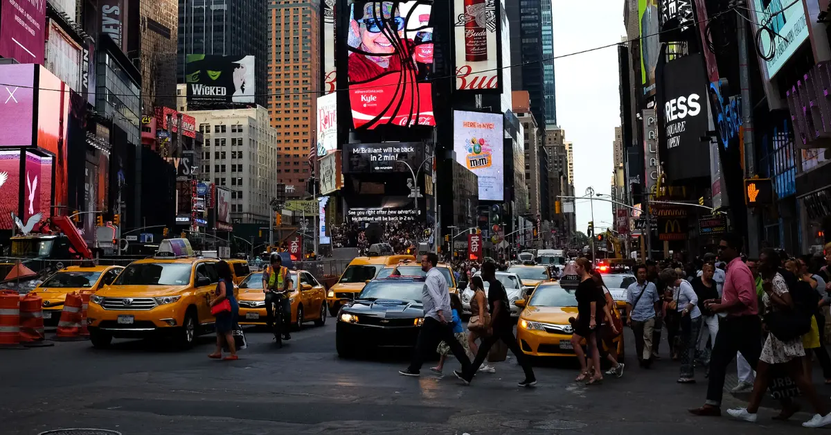Traffic in times square manhattan NY