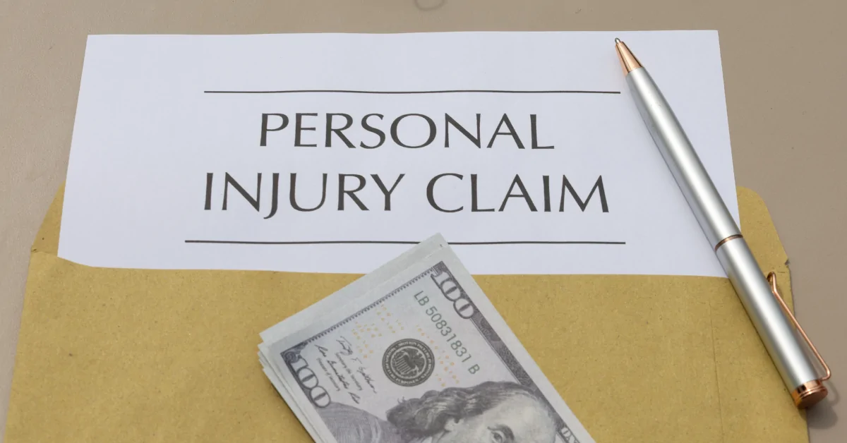 Personal injury settlement in yellow envelope